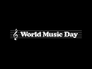 WORLD MUSIC DAY Text Illustration, for Logo Type, Website, Art Illustration, Poster, Banner or Graphic Design Element. Vector Illustration
