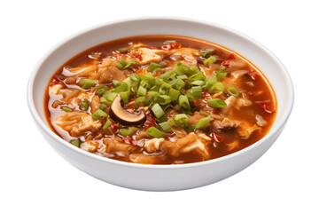Hot and Sour Soup Isolated on Transparent Background. Generative Ai.