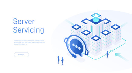 Web page design templates for 24-7 call center support. Isometric 24 hours open customer service. Vector 3d illustration Customer Service, Support or CRM