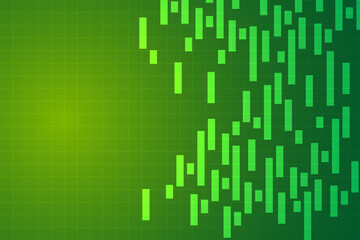 Green Stock Market Trading Background With Glowing Light. Wallpaper. Finance Banner. Economic. Graph. Vector Illustration