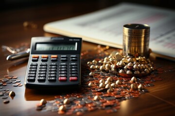  Calculator Next To A Financial Report, Generative AI 