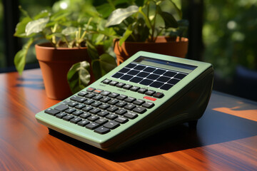 Calculator With A Solar Panel Showcasi, Generative AI