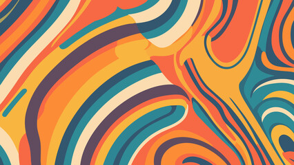 Abstract psychedelic groovy colorful wallpaper, background.