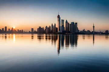 vancouver skyline at sunrise