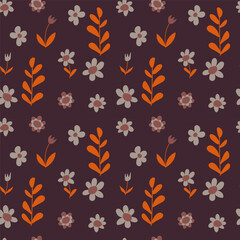 A set of seamless flower background. Vector graphics