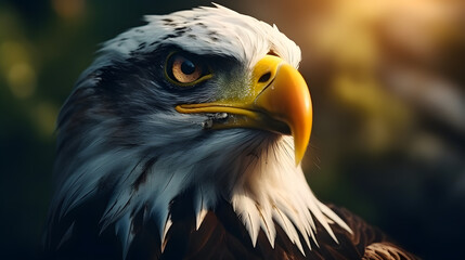 Obraz premium Closeup of bald eagle bird in the jungle