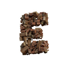 Old & Broken Bricks 3D Alphabet or Lettering