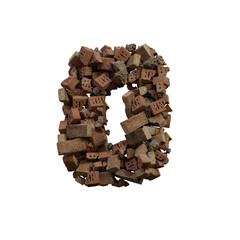 Old & Broken Bricks 3D Alphabet or Lettering