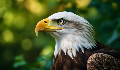 Obraz premium Closeup of bald eagle bird in the jungle