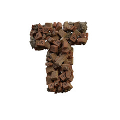 Old & Broken Bricks 3D Alphabet or Lettering