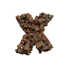 Old & Broken Bricks 3D Alphabet or Lettering
