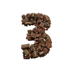 Old & Broken Bricks 3D Alphabet or Lettering
