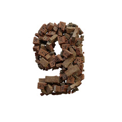 Old & Broken Bricks 3D Alphabet or Lettering