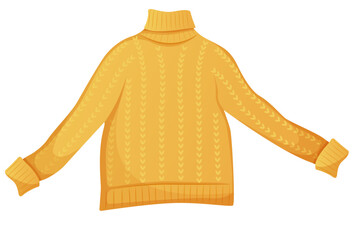 Yellow warm sweater isolated on white