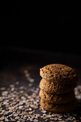 oatmeal cookies on a tray from the oven