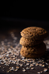 oatmeal cookies on a tray from the oven