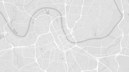 Background Nashville map, United States, white and light grey city poster. Vector map with roads and water. Widescreen proportion, flat design roadmap. - obrazy, fototapety, plakaty
