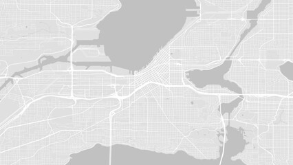 Background Seattle map, United States, white and light grey city poster. Vector map with roads and water. Widescreen proportion, flat design roadmap.