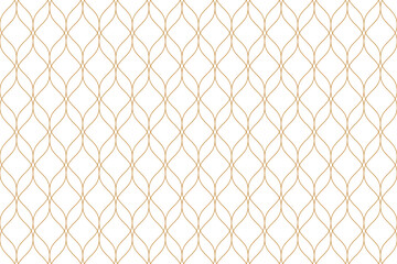 Luxury ornamental seamless pattern with golden wavy line. Oriental geometric repeat background, png transparent.