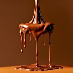 Melted chocolate dripping 