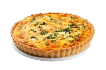 Savory Quiche Isolated on Transparent Background. Generative Ai.