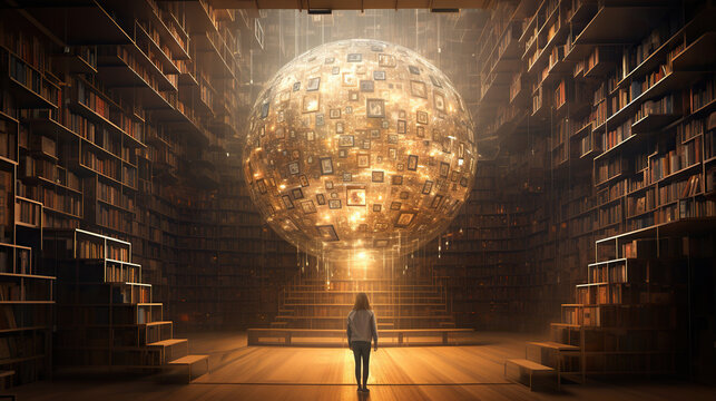 "Memory Library": Envision a vast library filled with shelves of books