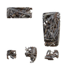 Fototapeta premium Old Wooden Planks 3D Alphabet or Lettering