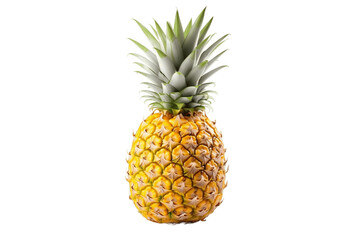 Tropical Pineapple Isolated on Transparent Background. Generative Ai.