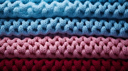 blue, pink and blue knitted wool texture