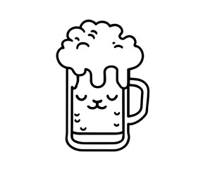 mug of beer, glass of beer, beer glass illustration 