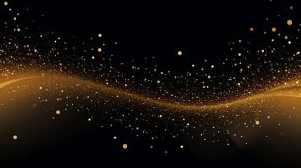Fototapeta na wymiar Luxury black and gold background with dot sparkling element.