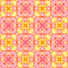 Abstract crochet flowers granny square pink yellow orange 1000 3 NEW