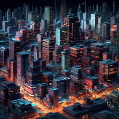 Modern city at night 