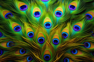 Fototapeta premium Peacock's Tail Feathers in Motion