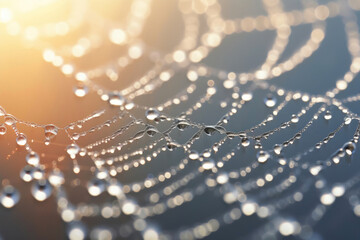 Dew-Adorned Spider Web