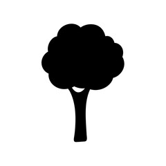 black silhouettes of tree, vector illustration.