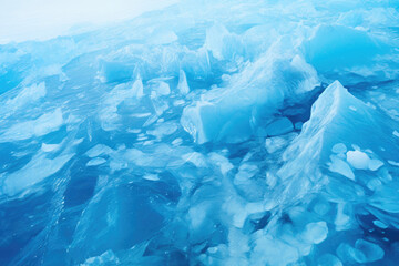 Frozen Elegance: Ice Shelf and Ocean Contrast