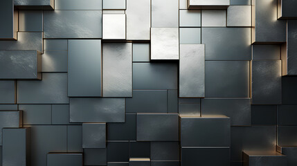 modern dark background with silver geometric shapes.