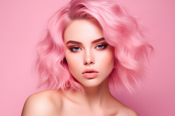 Radiant Model in Vibrant Pink Scene