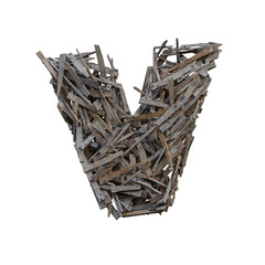 Old Wooden Planks 3D Alphabet or Lettering