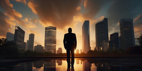 Man standing in front of window building