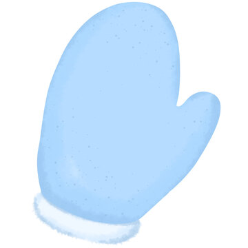 Christmas wool gloves Soft blue gloves on a cold day and new year birthday gifts