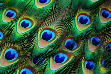 Peacock Splendor: Kaleidoscope of Blues, Greens, and Golds