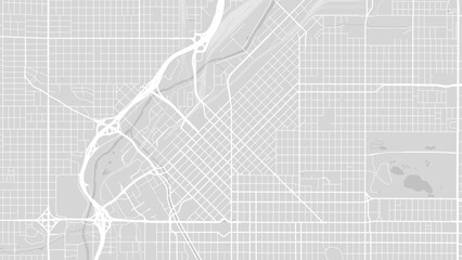 Background Denver map, United States, white and light grey city poster. Vector map with roads and water. Widescreen proportion, flat design roadmap. - obrazy, fototapety, plakaty