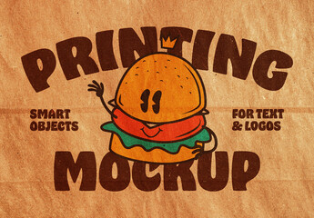 Craft Paper Printing Logo Mockup - obrazy, fototapety, plakaty