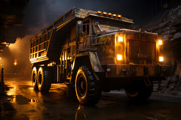 dump truck in pit mine