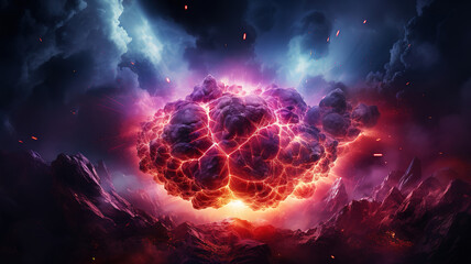 Background with bright lights. Generative Ai