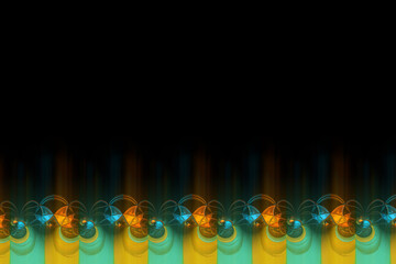 copy space template black background with blurred blue and gold motif edge motif in wide design