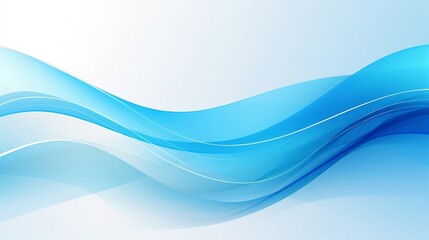 Fototapeta premium Abstract blue background with a dynamic wave. Minimalist blue and white banner with flowing wave