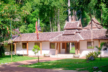 Gateway to Tranquility: The Enchanting Entrance of Wat Pa Lad, a Lanna Temple in Northern Thailand
